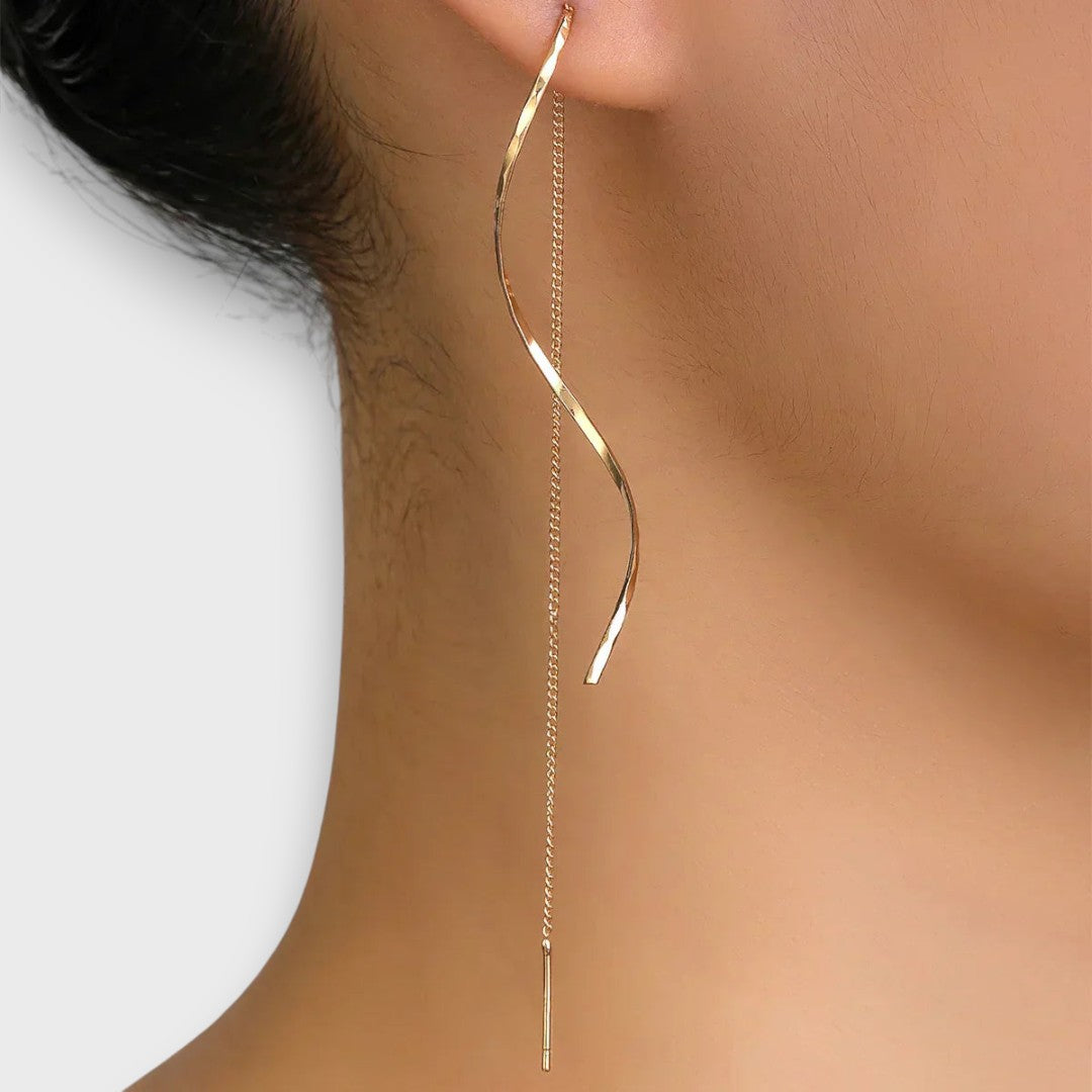 Elwira – Lange Ohrringe mit Wellenform