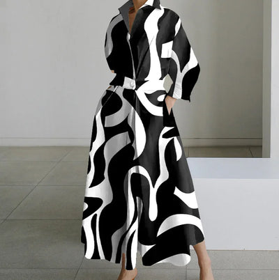 Luna™ - Elegantes bedrucktes Maxikleid
