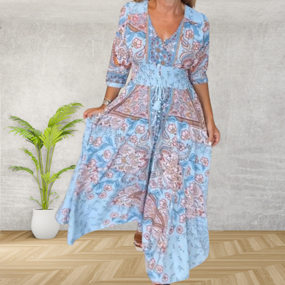 Harper™ - Comfortable V-neck Holiday Dress