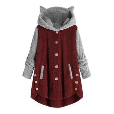 50% Rabatt | Tilly™ - Kapuzenpulli mit Knopfleiste und Ohren [Letzter Tag Rabatt]