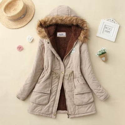 50 % Rabatt | Darlene™ - Damen-Fleecejacke mit Kunstfellkapuze und Kordelz