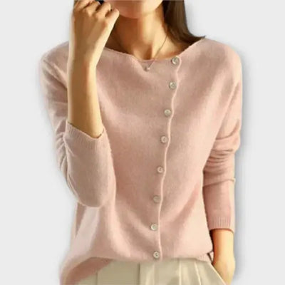 Paige – Weicher Cardigan mit asymmetrischer Knopfleiste