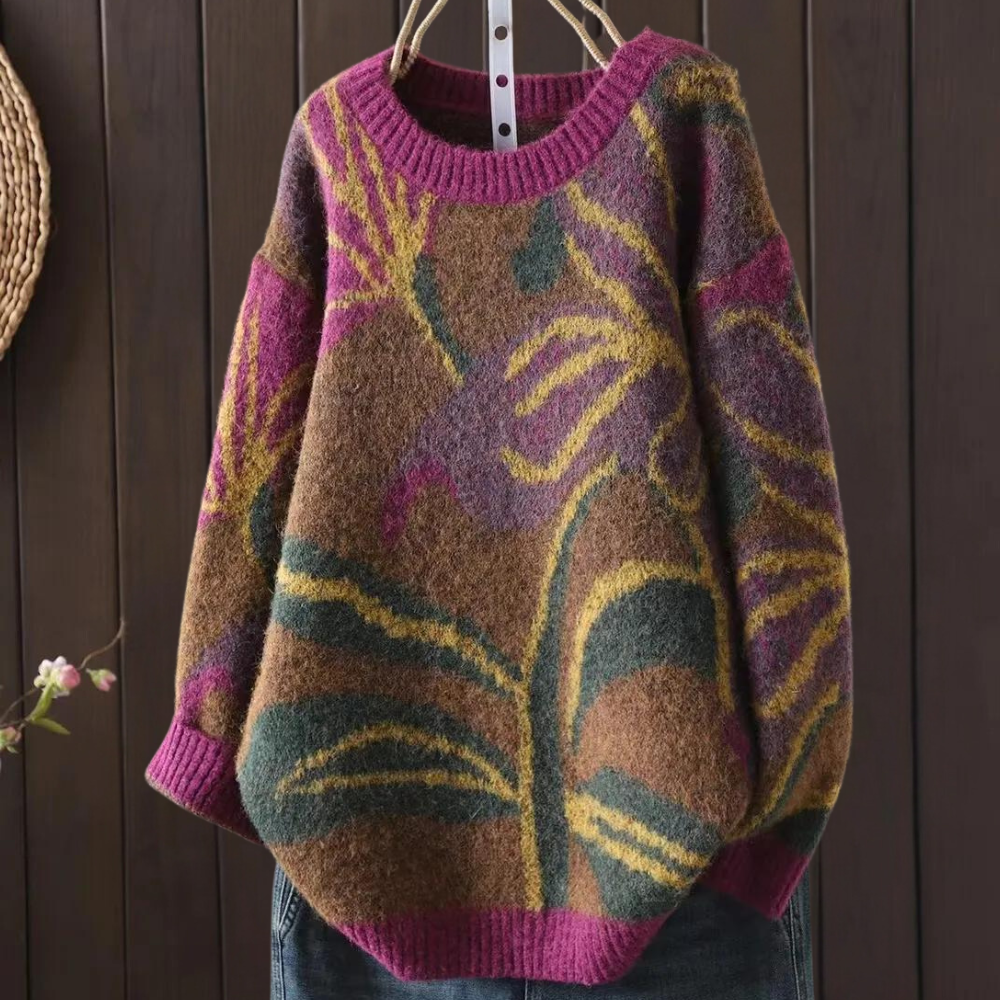 PATRICIA - Eleganter Pullover mit Blumenmuster für Frauen